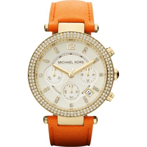 michael kors orange parker watch